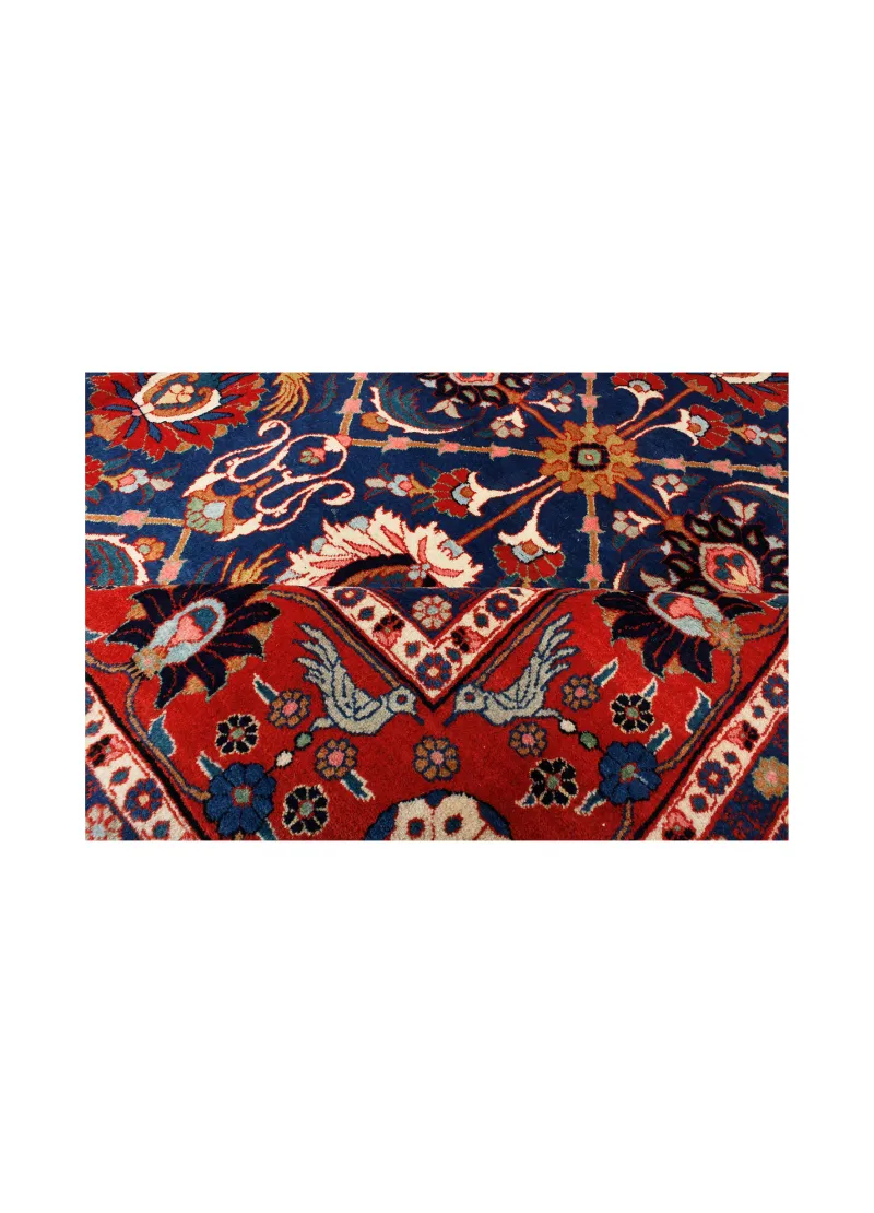 Handmade Navy Blue Persian Varamin Wool Rug 45752